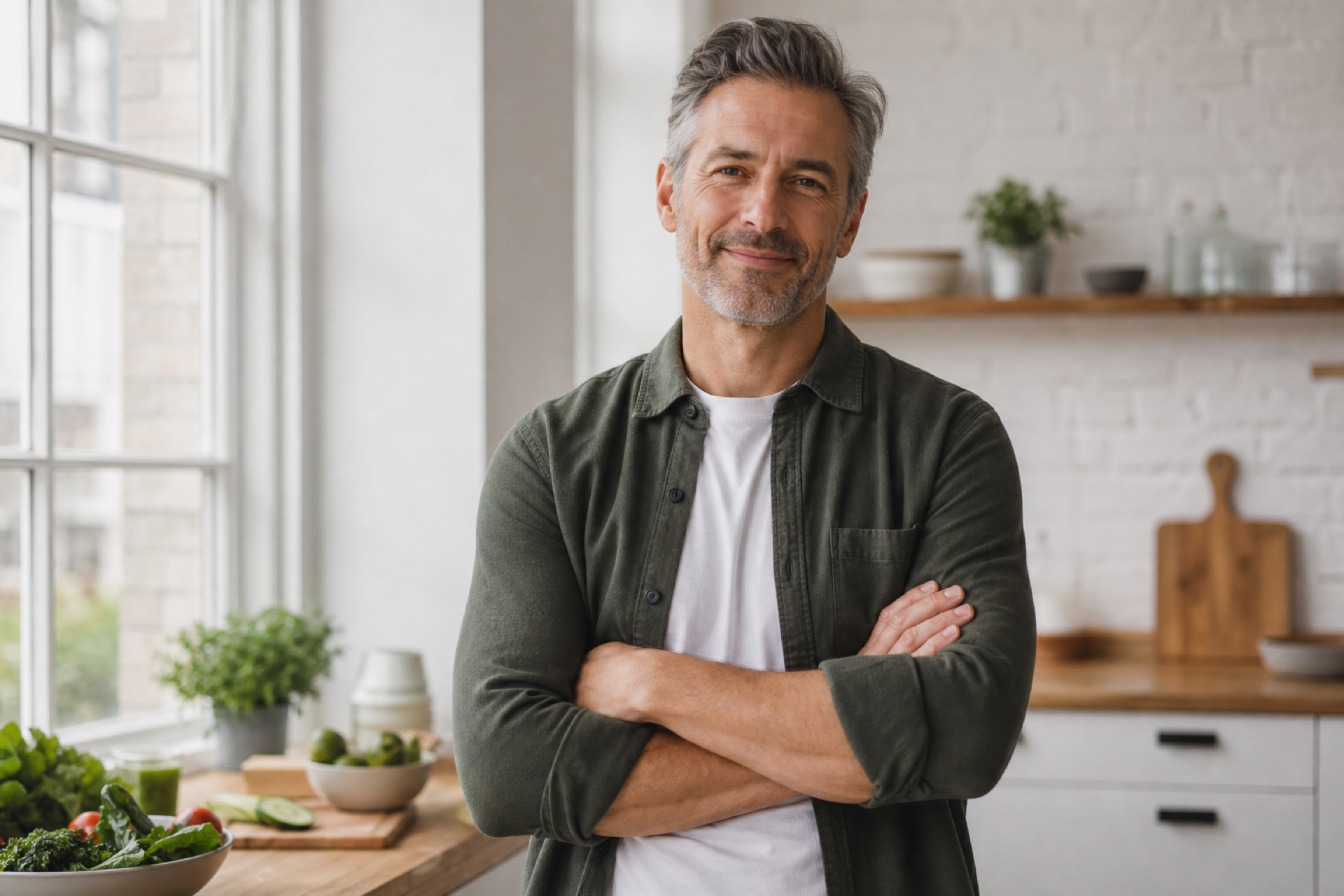 Confident man with performance vitality