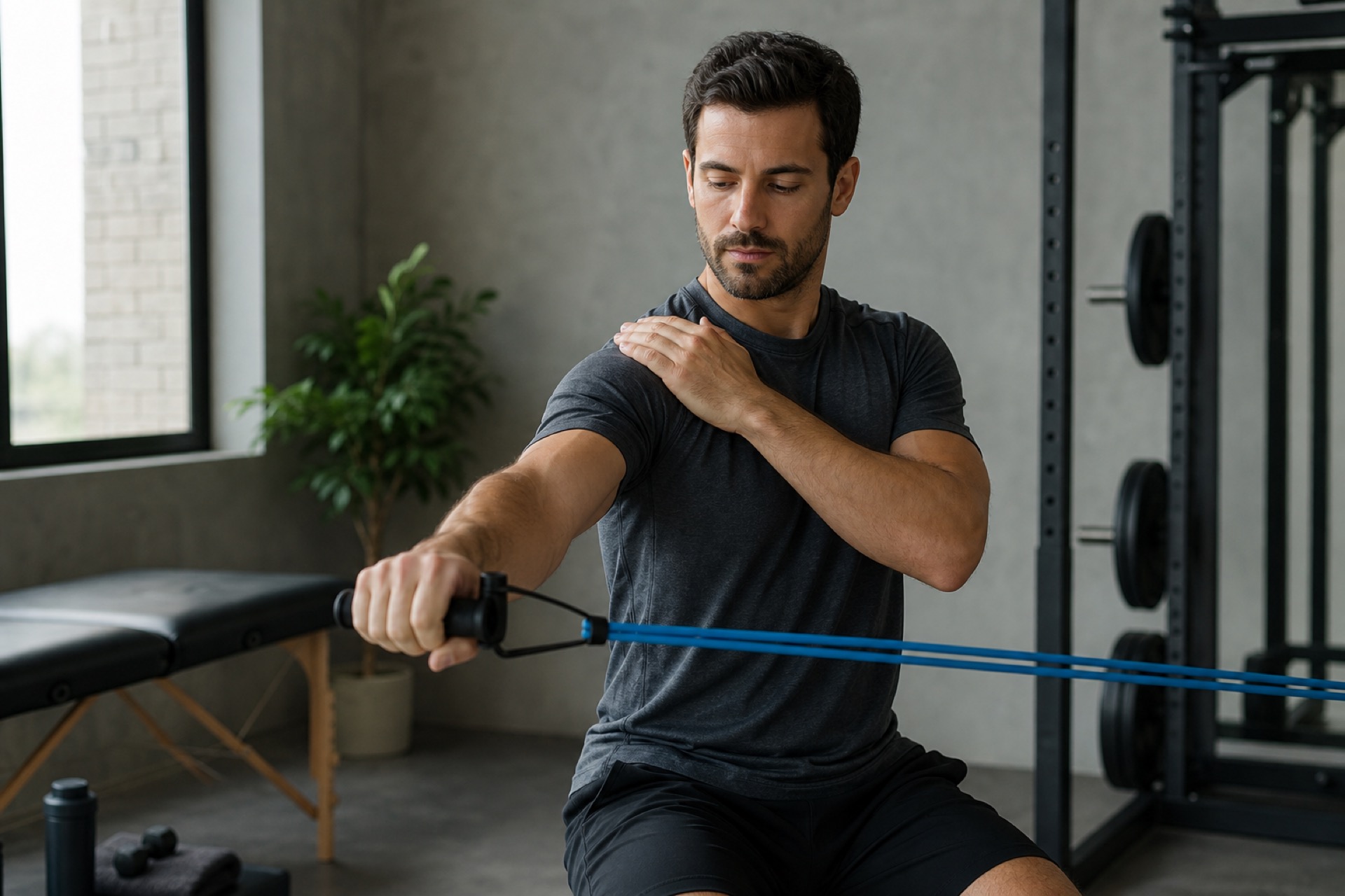 Athlete recovering from soft-tissue strain