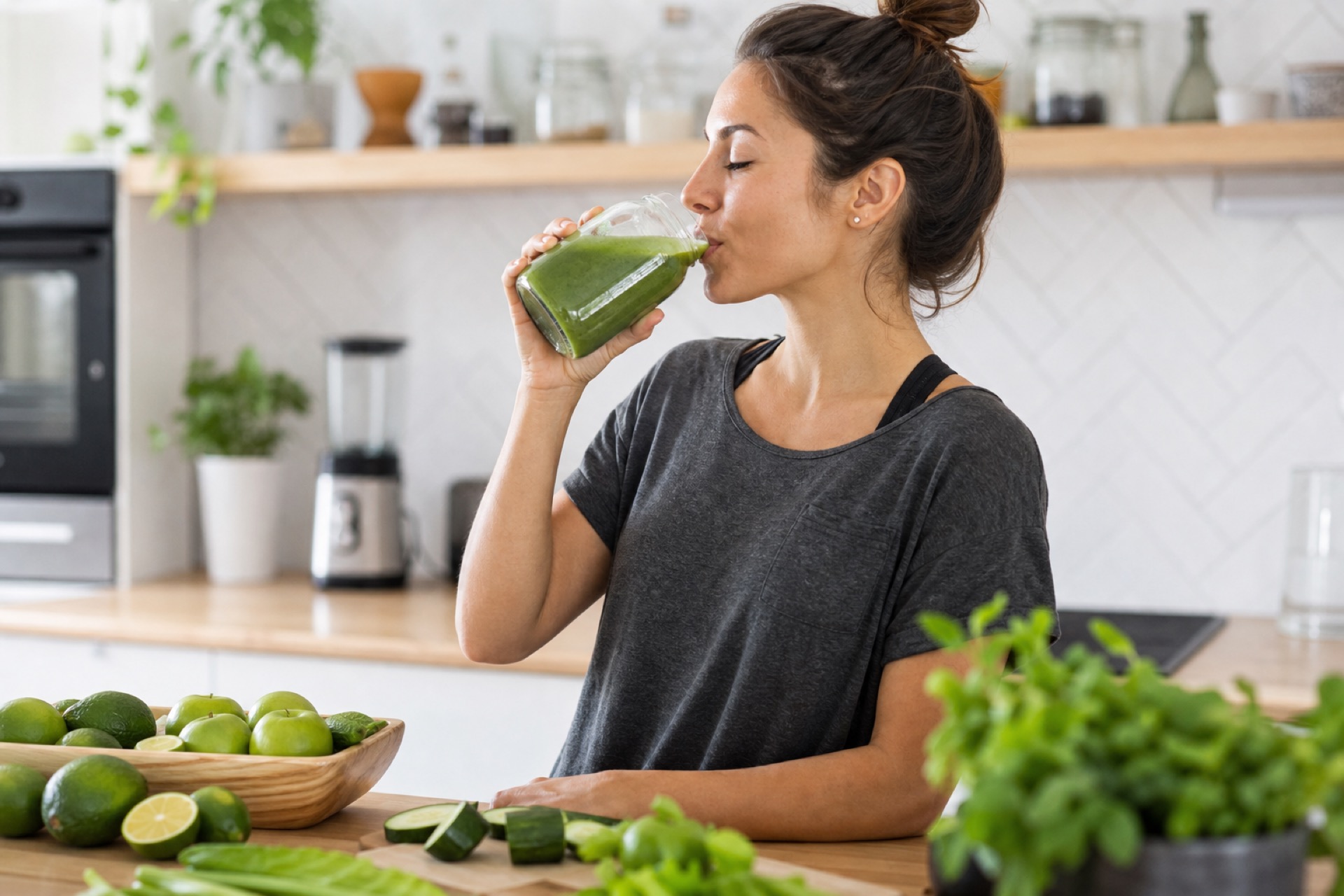 Person focused on wellness and internal detox support