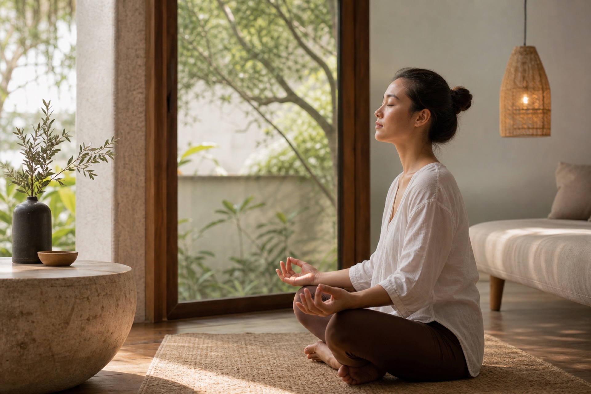 Person with calm focus and mental clarity